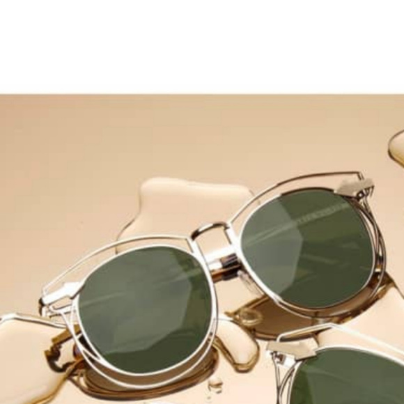 KAREN WALKER Simone Retro Sunglasses Gold NWOT - Picture 4 of 9